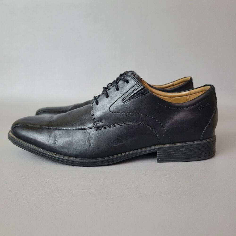 Clarks Whiddon Pace Leather Oxford Shoes Black Men's Size 14 Lace Up Plain Toe